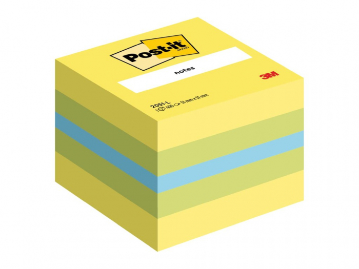 Post-it Cub Notes Neon, 400 file, 51x51 mm