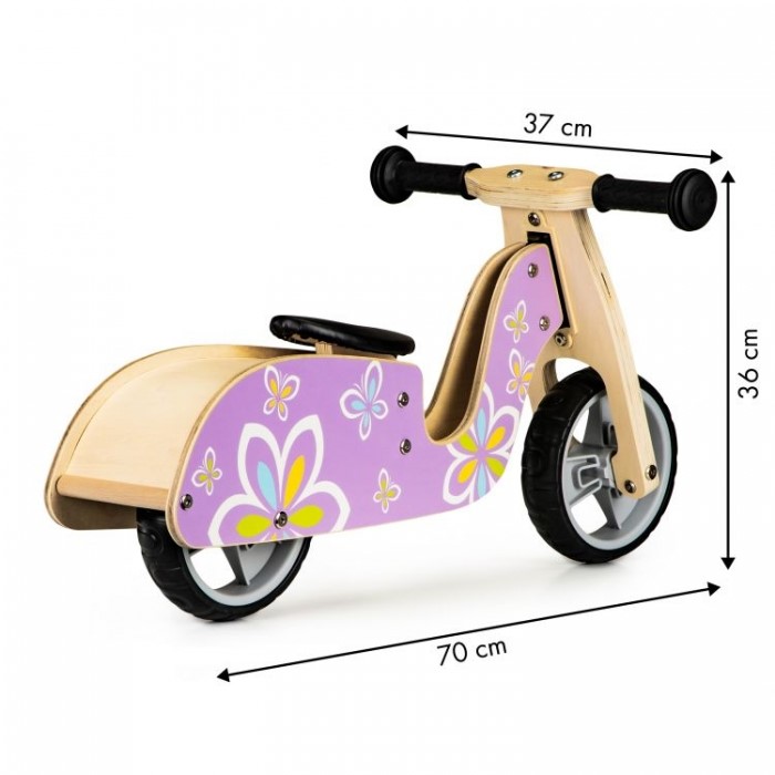 Bicicleta Ecotoys Violet, Fără Pedale, Reglabilă - imagine 5