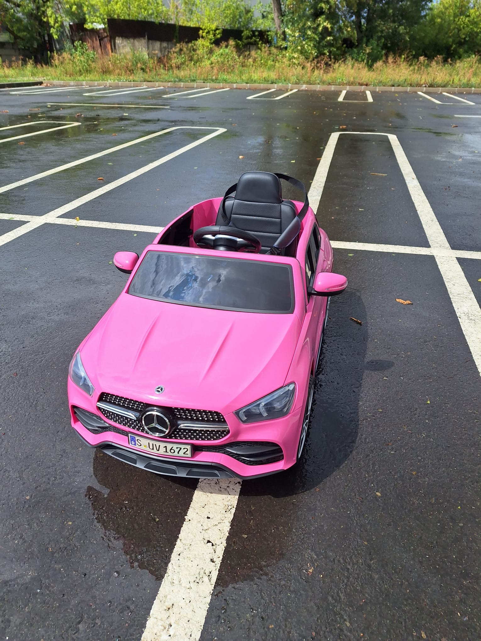 Masinuta Electrica Mercedes GLE450 Roz 12V, 2.4GHz - imagine 9