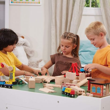 Set Trenulet Lemn Melissa&Doug 130 Piese - imagine 4