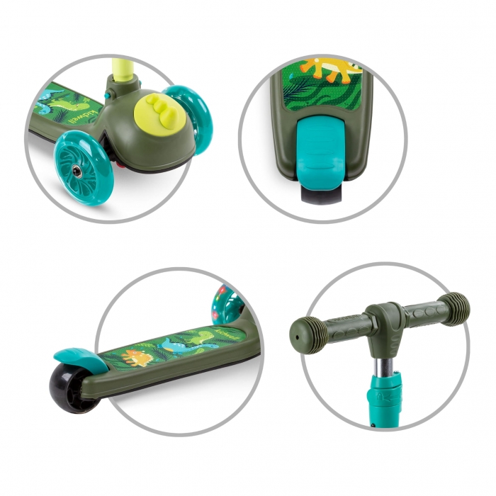 Trotineta Kidwell Dinosaur LED, Ghidon Reglabil - imagine 6