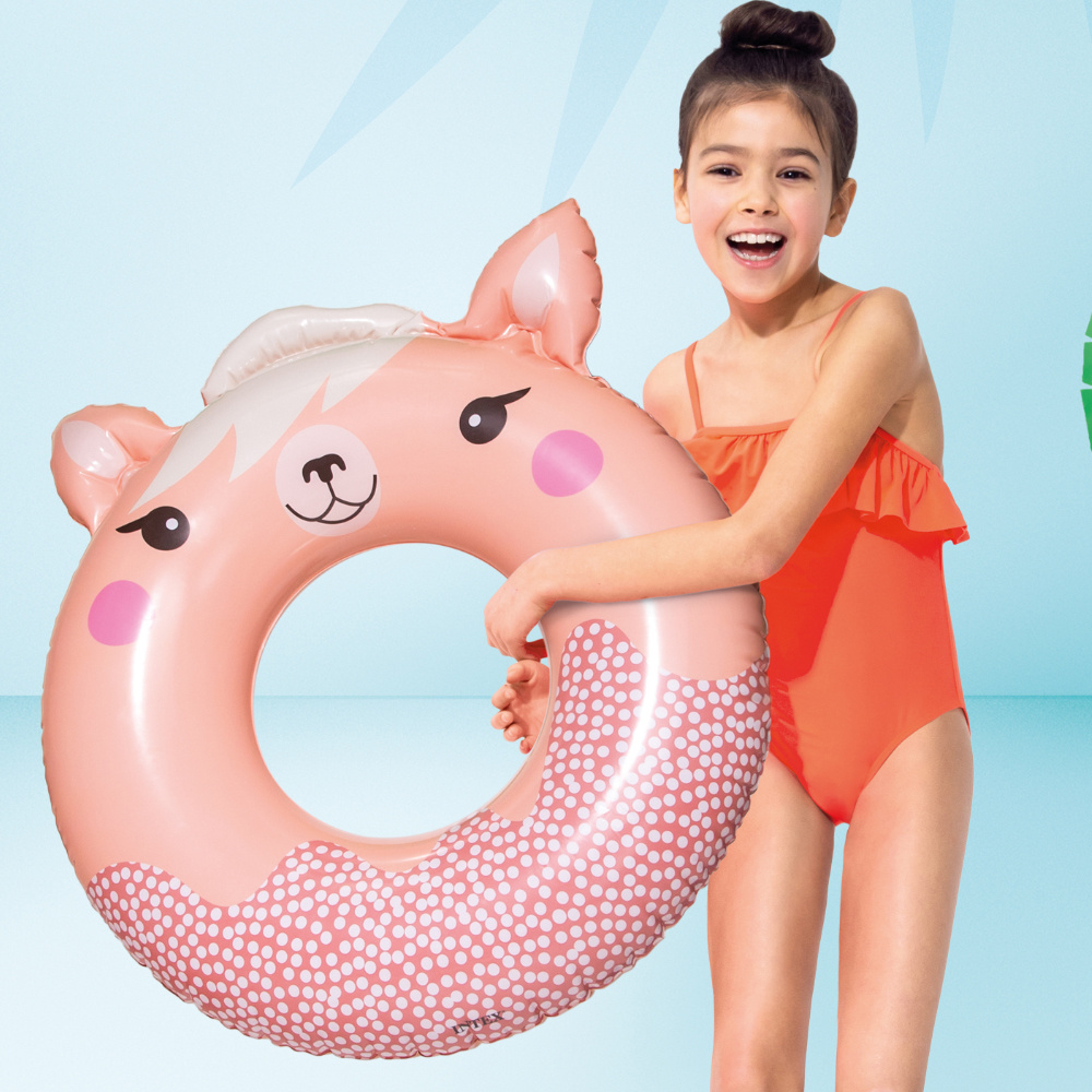 Colac Gonflabil Intex Animaluț Roz, 84cm - imagine 3