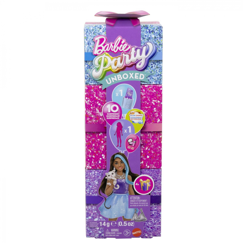 Set Barbie Party Unboxed 10 Surprize Mattel