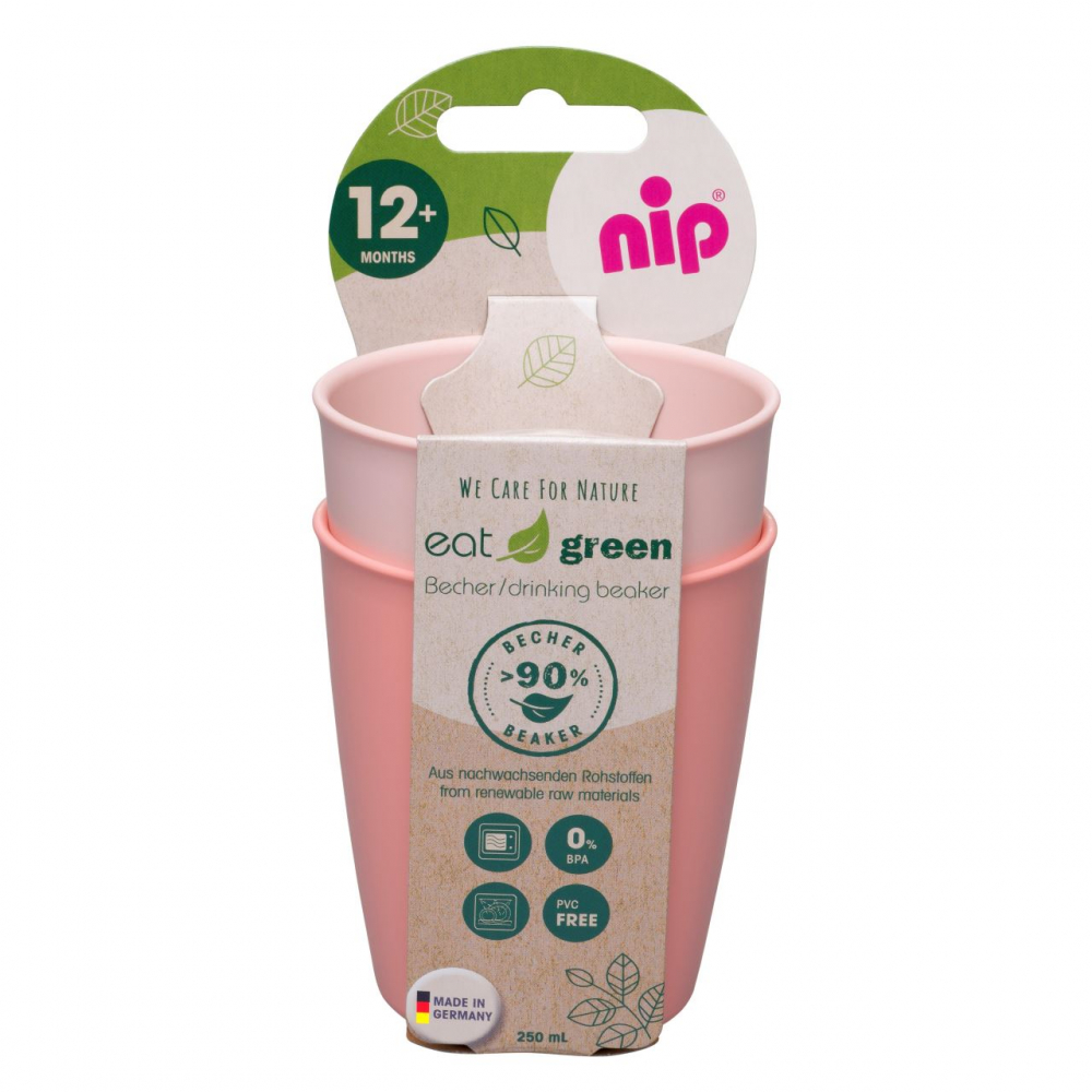 Set 2 pahare Nip Eat Green Bio, Sigure pentru Copii