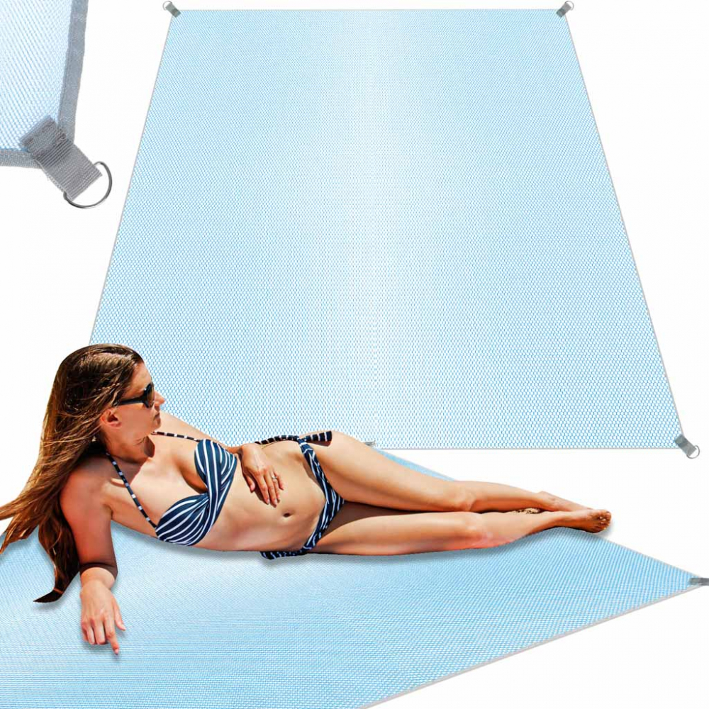Covor Plaja XXL 200x200 cm Ikonka Blue