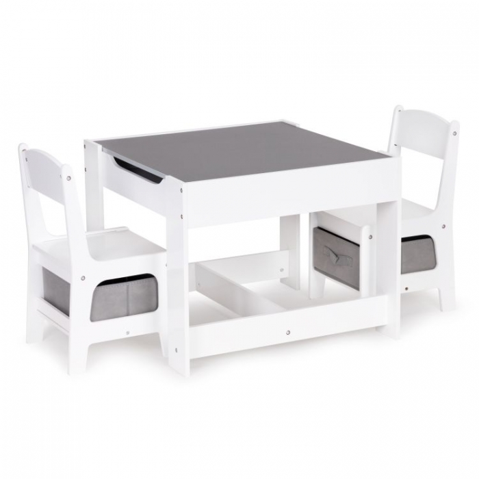 Set Masa si 2 Scaune Ecotoys cu Depozitare - imagine 2