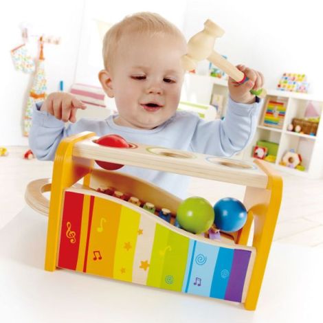 Xilofon Hape cu Ciocan - Jucărie Educațională din Lemn - imagine 5