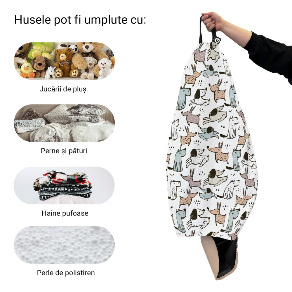 Husa Puf Para XL Updeco | Căini Cuminti