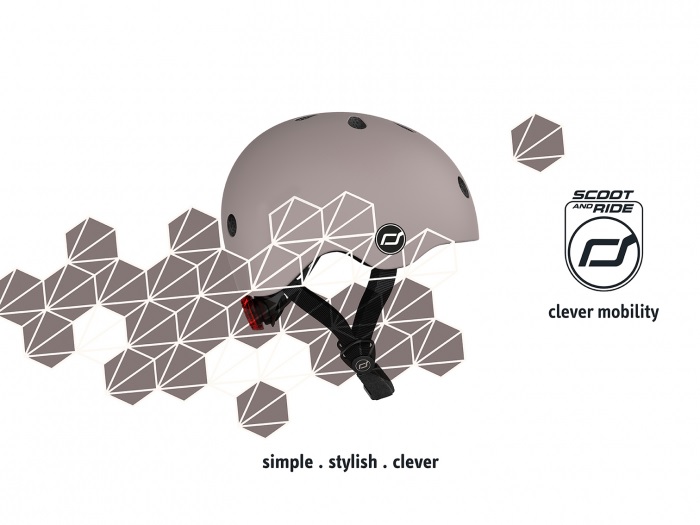 Casca copii Scoot and Ride cu LED Maro 45-51cm - imagine 7