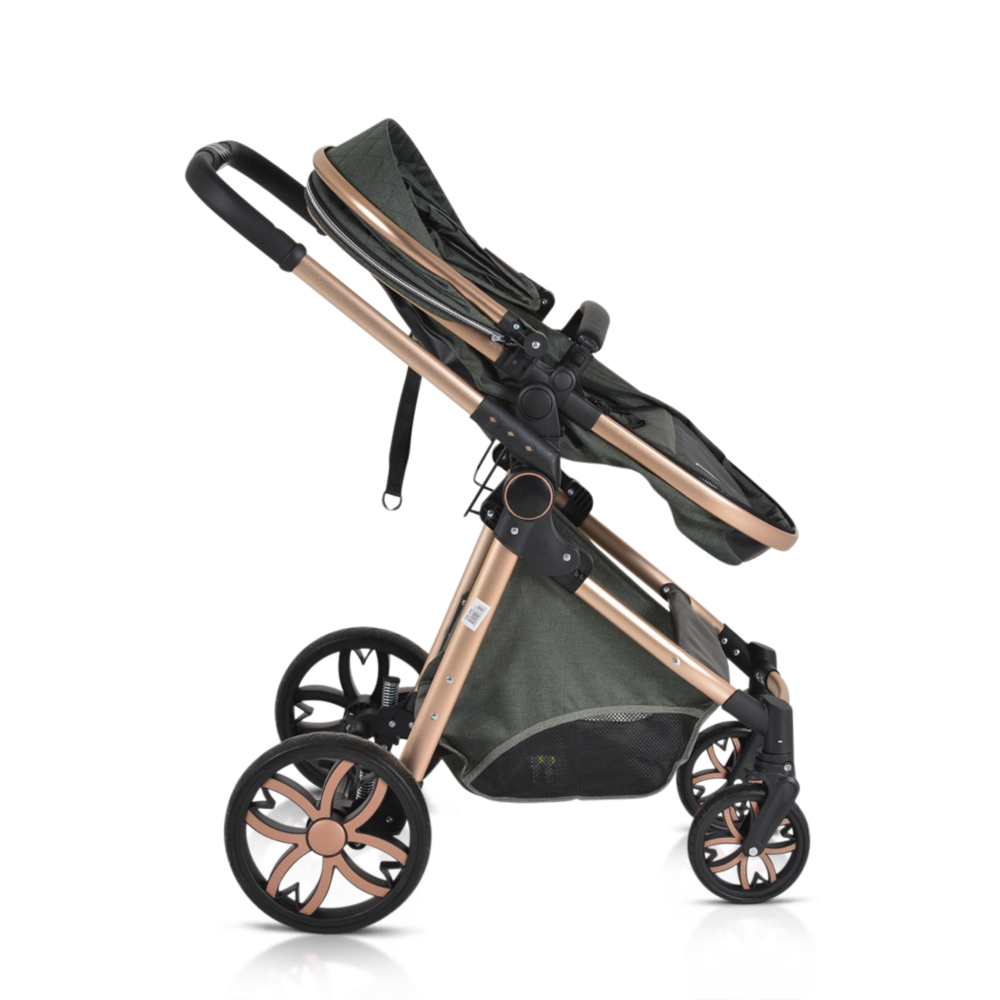 Carucior 2in1 Moni Alma Green, Reversibil, Aluminiu - imagine 2