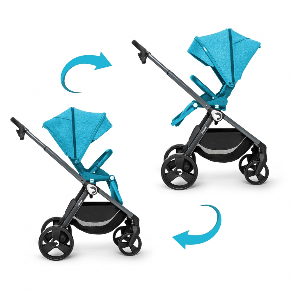 Carucior Reversibil Kidnort Isbjorn Black - imagine 2