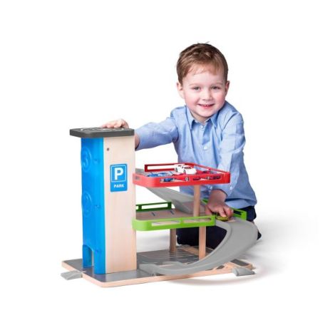 Garaj lemn cu lift Woodyland | Jucărie educativă - imagine 2