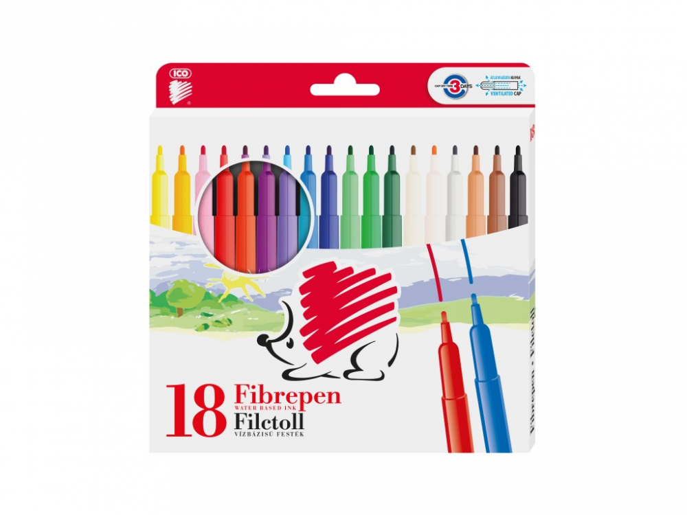 Set 18 Carioci Ico Varf Fin, Non-Toxice