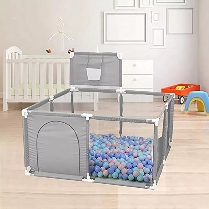 Tarc Joaca Nicekids Grey, 125x65cm, Cu Cos - imagine 6