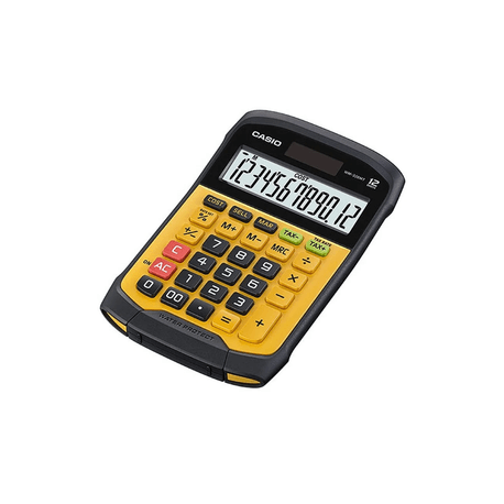 Calculator Casio 12 Cifre, Rezistent Apă și Praf, Portocaliu