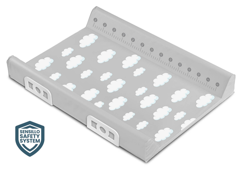 Saltea înfășat Sensillo Clouds Grey cu protecție - imagine 2