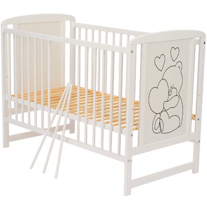 Patut Lemn Qmini Timmi Heart, 120x60 cm, Somiera Reglabila - imagine 4
