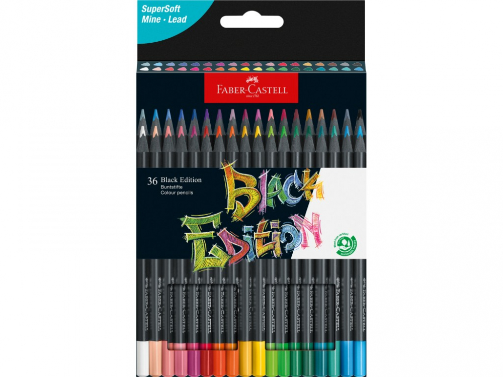 Set 36 Creioane Faber-Castell Black Edition