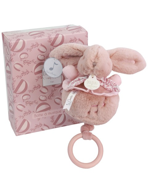Iepuras Muzical Doudou Roz 20cm - Liniste si Somn Linistit - imagine 2