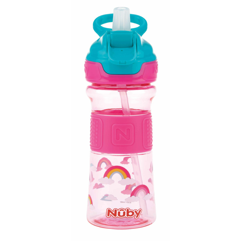 Cana Sport Nuby Roz cu Pai Moale, 360 ml - imagine 5