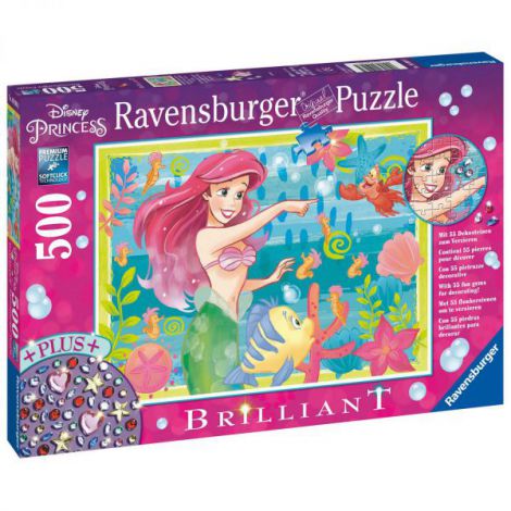 Puzzle Ravensburger Ariel 500 piese + Stickere - imagine 3
