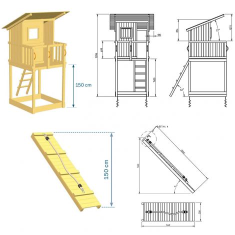 Spațiu Joacă Beach Hut BlueRabbit cu Tobogan și Leagăn - imagine 8