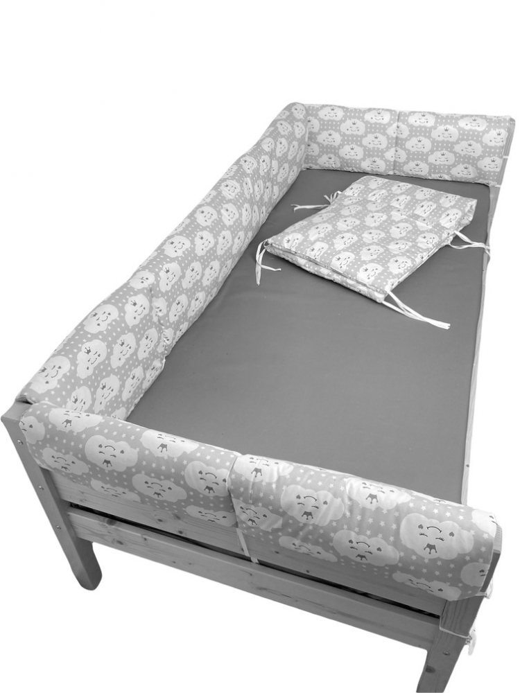 Set Aparatori Deseda Gri Pat Montessori 90x200