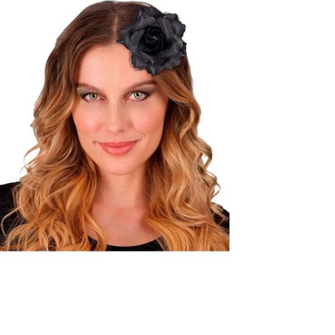 Clama Trandafir Negru Widmann | Accesoriu Carnaval - imagine 2