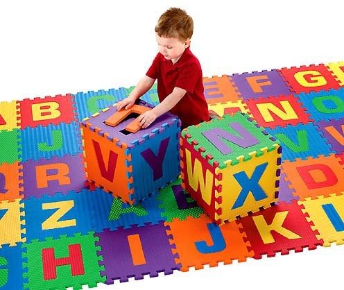 Covor Puzzle Litere și Cifre 36 piese | Malplay