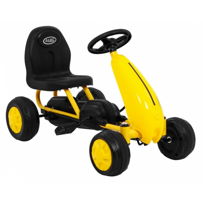 Kart cu pedale Gokart galben - Aventură pe 4 roți - imagine 6