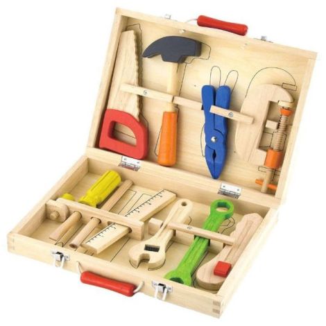 Trusa Scule Lemn Viga Toys - 10 Piese