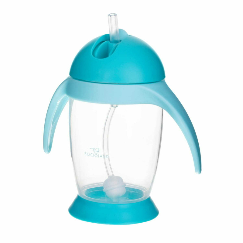 Cana Apa Bocioland cu Pai si Manere, 300 ml, Blue - imagine 4