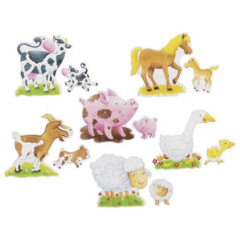 Puzzle Animale Ferma Goki, Piese Mari