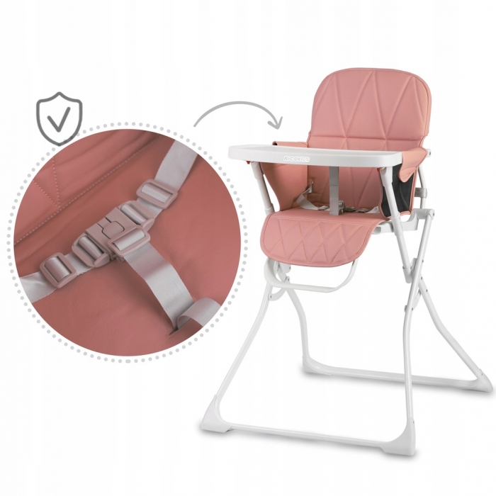 Scaun de masă Ricokids Nuco Roz – Siguranță și Confort - imagine 4