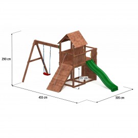 Complex de joacă Fungoo Carol 3, cu tobogan și leagan - imagine 3
