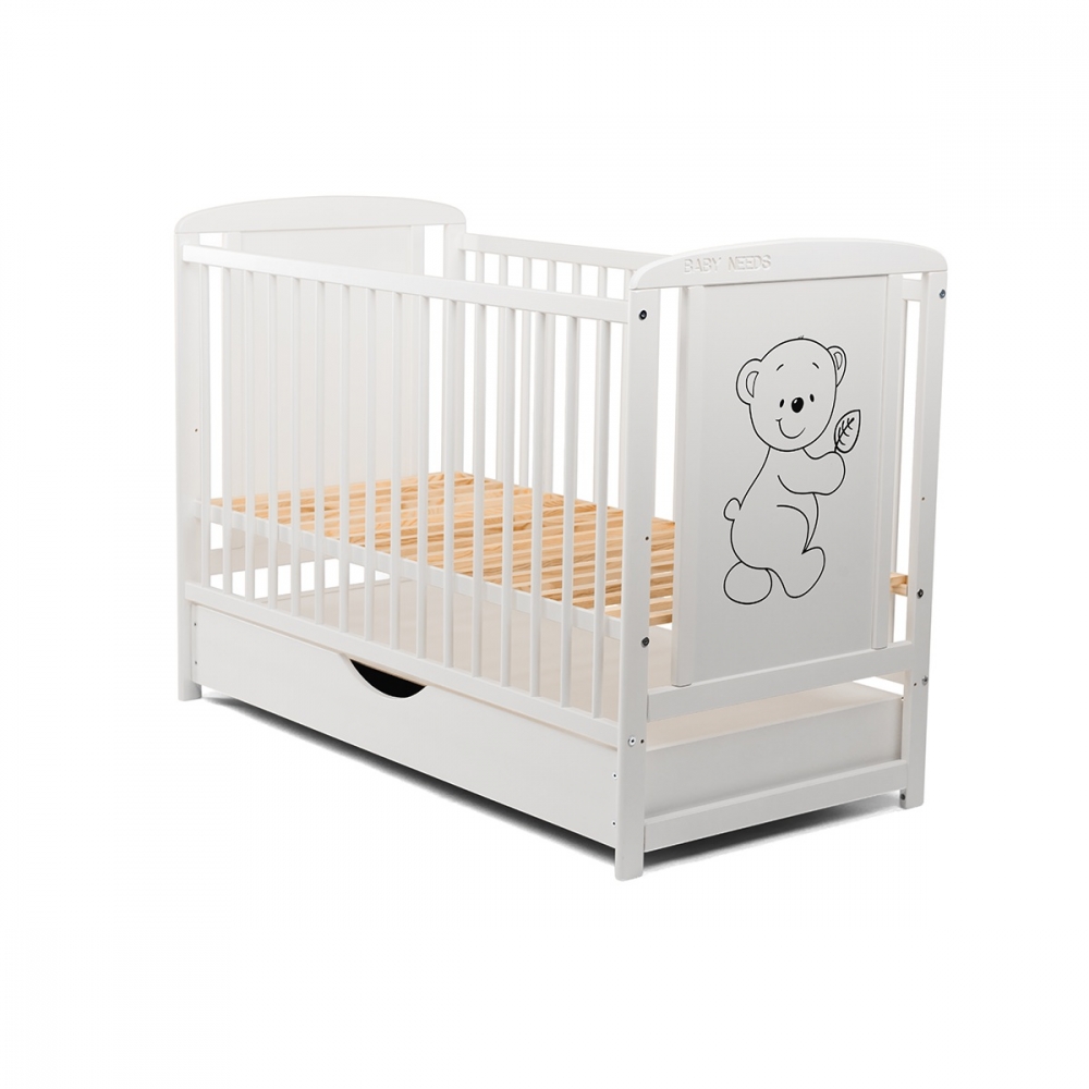 Patut Timmi Babyneeds 120x60 Alb cu Sertar - imagine 5