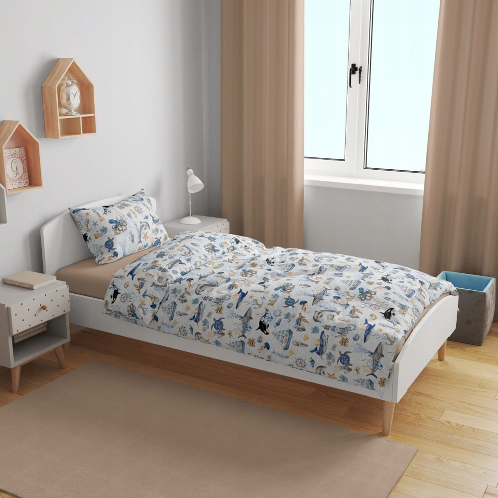 Lenjerie pat Babymam Blue Ocean 2 piese