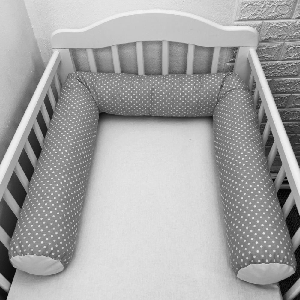 Perna Bumper Deseda Gri 180 cm - Siguranță Pat Bebe