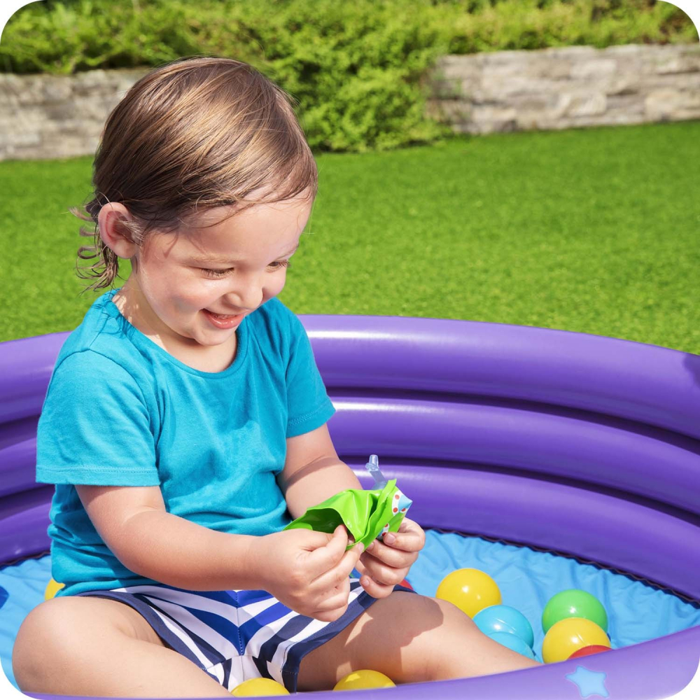 Piscina Bestway cu Bile si Jucarii, Mov, 102x25 cm - imagine 6
