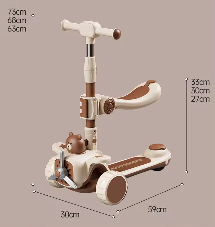 Trotineta 3 in 1 Nichiduta cu LED si Scaunel
