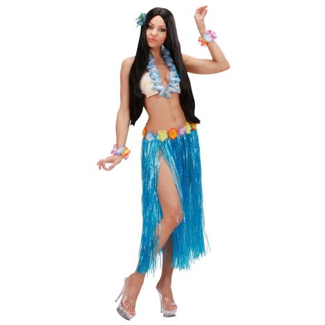 Costum Hawaii Fusta Flori Albastra | Widmann