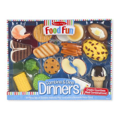 Set joacă Cina Blue Melissa & Doug, 18 piese
