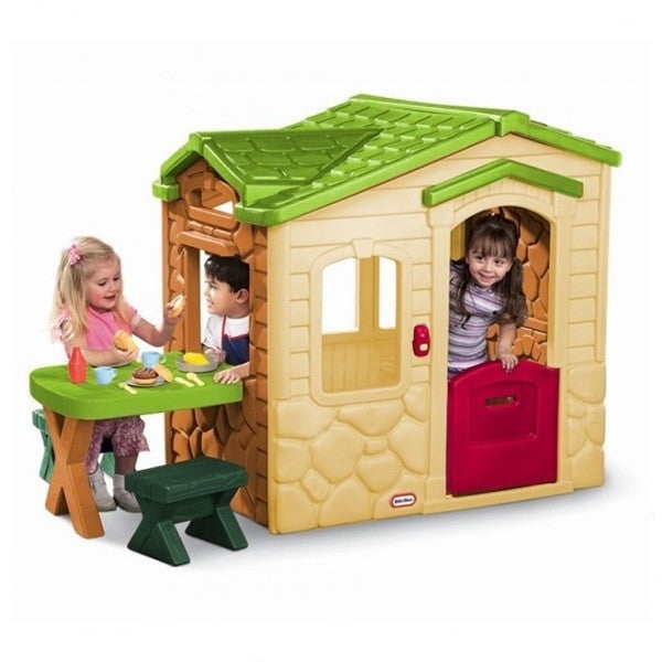 Casuță Little Tikes Picnic cu Terasă, Crem - imagine 2