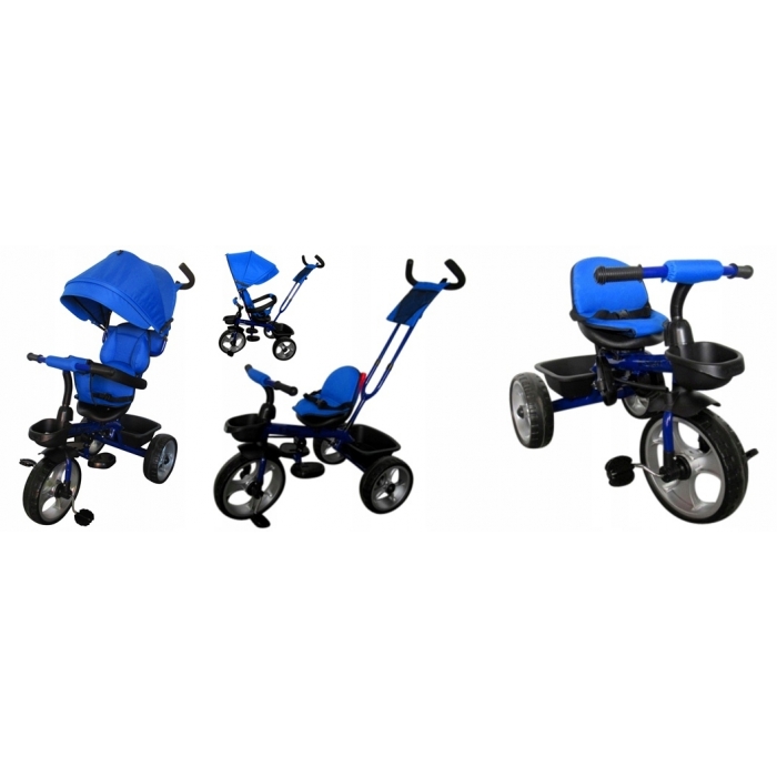 Tricicleta R-Sport T2 Albastru 3 in 1, Roti Eva - imagine 2