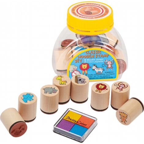 Set 8 Stampile Animale Goki cu Tusiera
