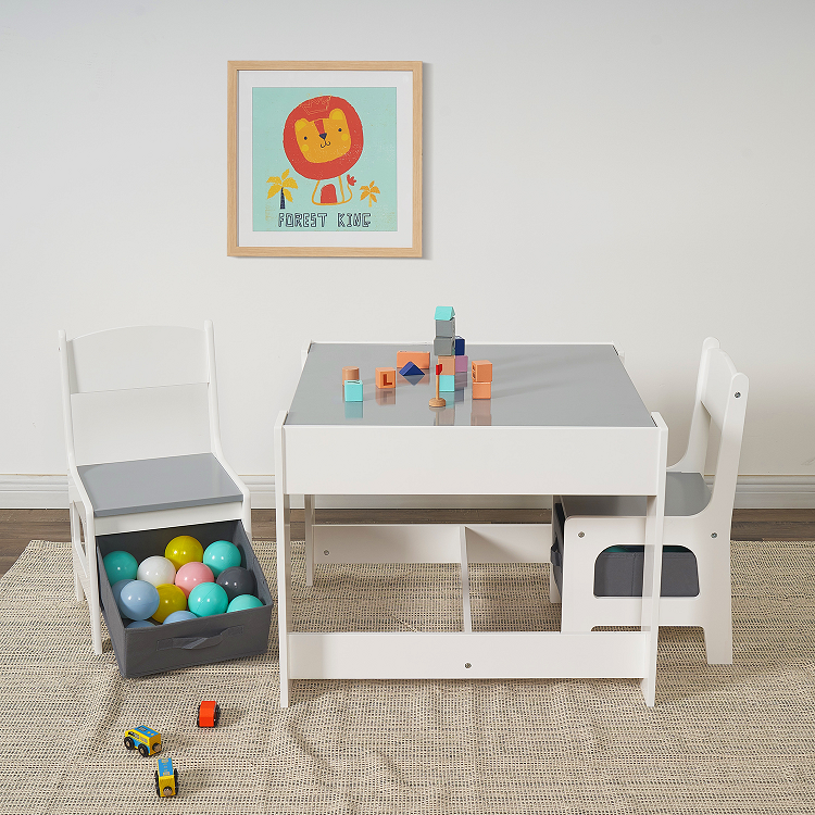 Set Masuta cu 2 Scaune Ginger Home, Depozitare si Tabla