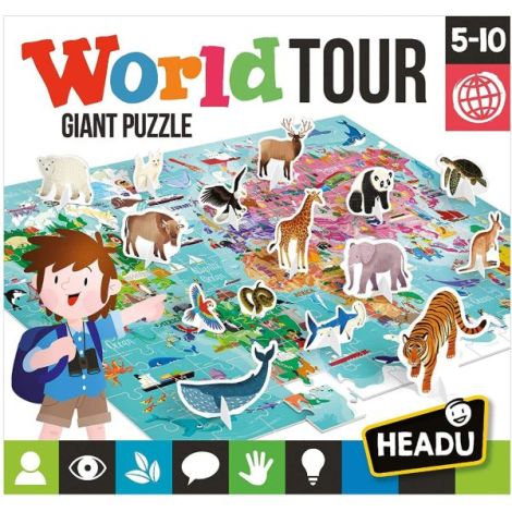 Headu Puzzle Turul Lumii - Joc Educativ Geografie - imagine 4