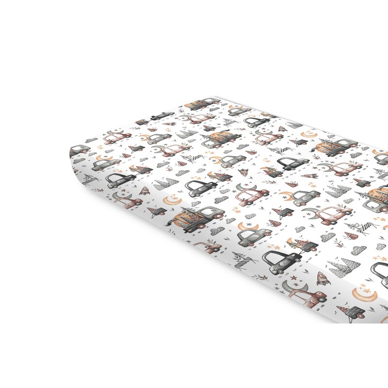 Cearceaf Cars Grey MimiNu, 160x80 cm, Bumbac