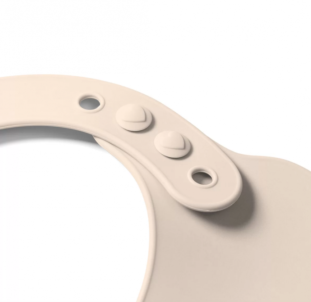 Baveta Babyono Silicon Ajustabilă Bej cu Buzunar - imagine 2