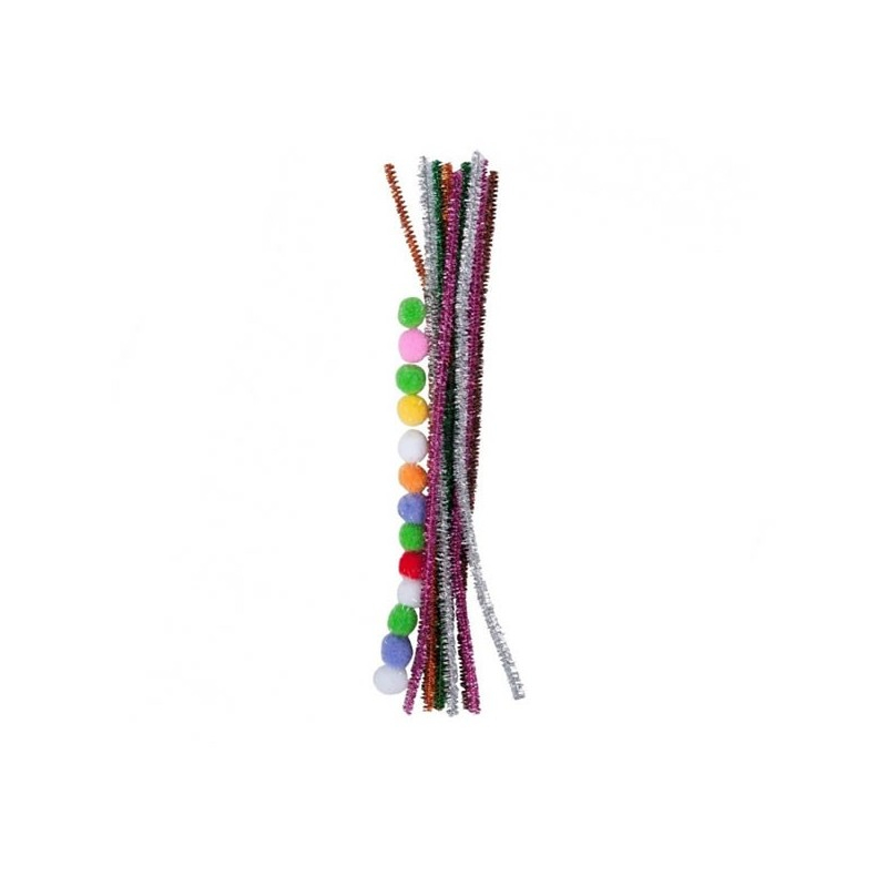 Set Crafts Sarma Plusata si Pompoane, 25 Bucati